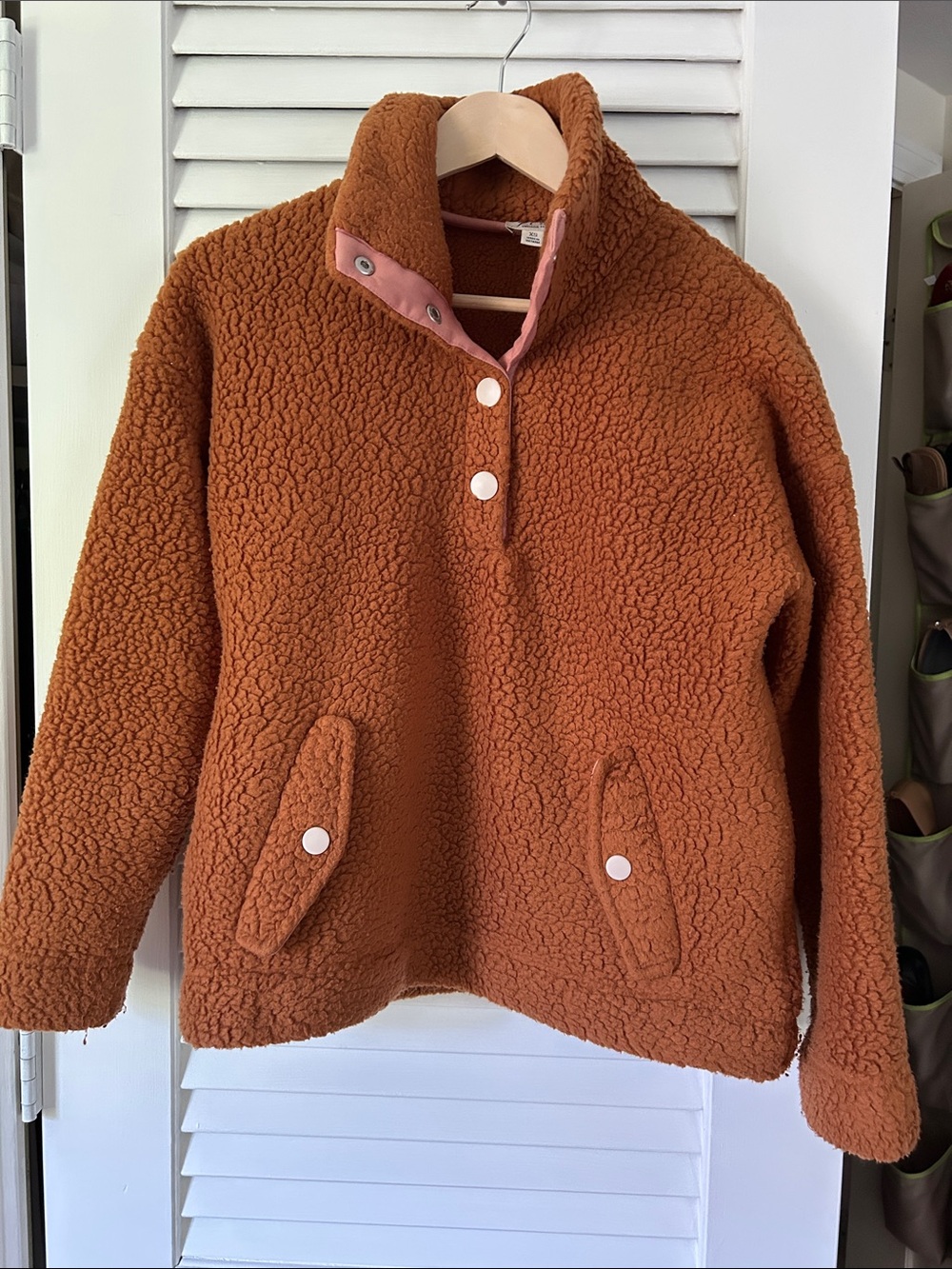 Vintage J.Crew Rust Sherpa Fleece Pullover